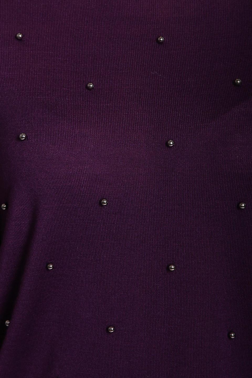 Пуловер Gerry Weber фиолетовый, с бусинами и пуговицами