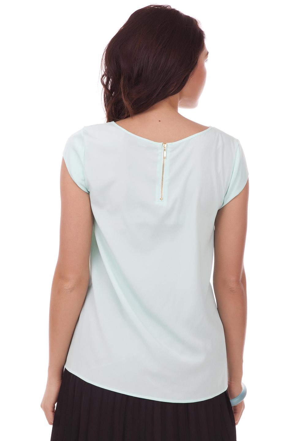 Блуза Pezzo мятного цвета с золотой молнией