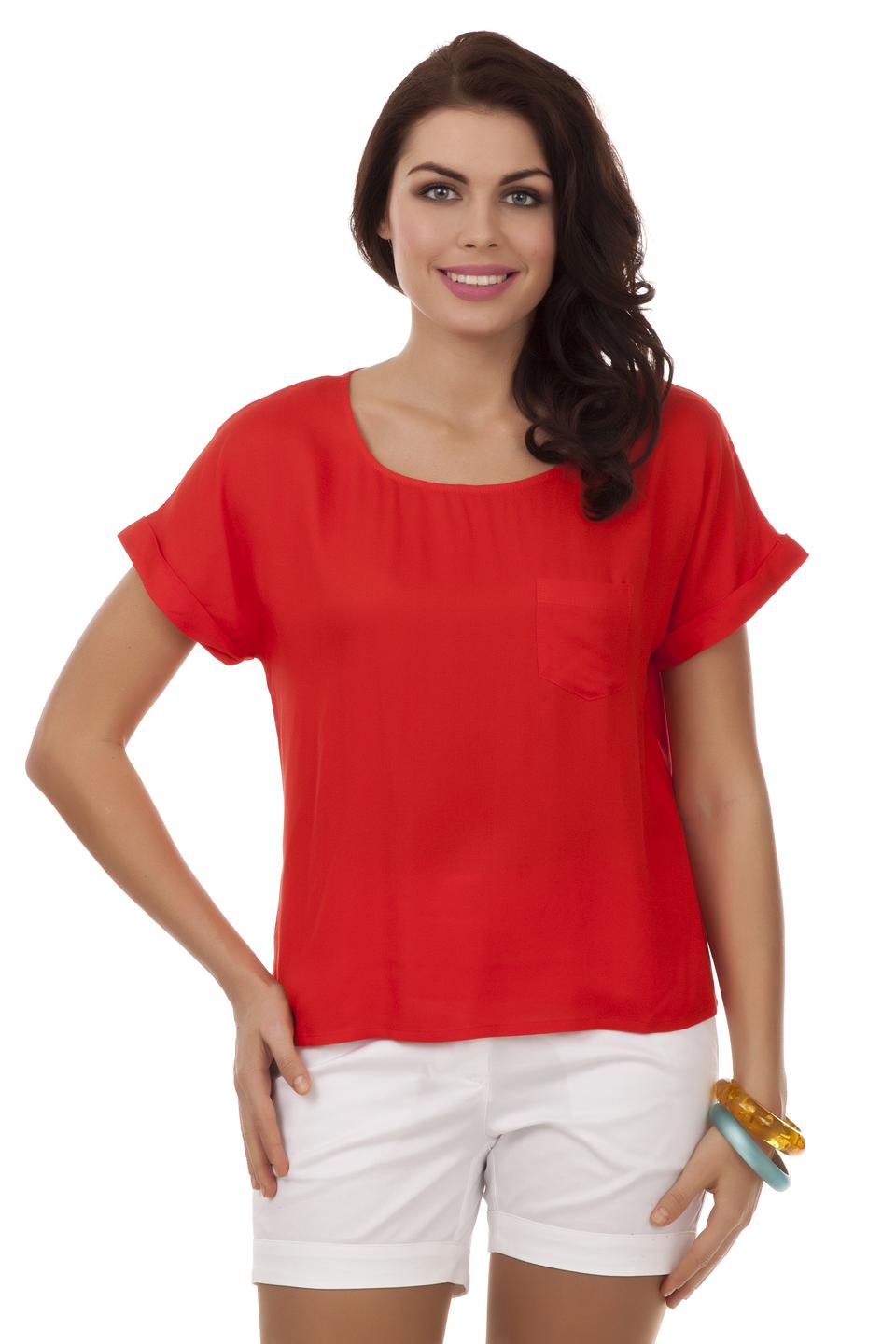 Блуза Pezzo красная с карманом