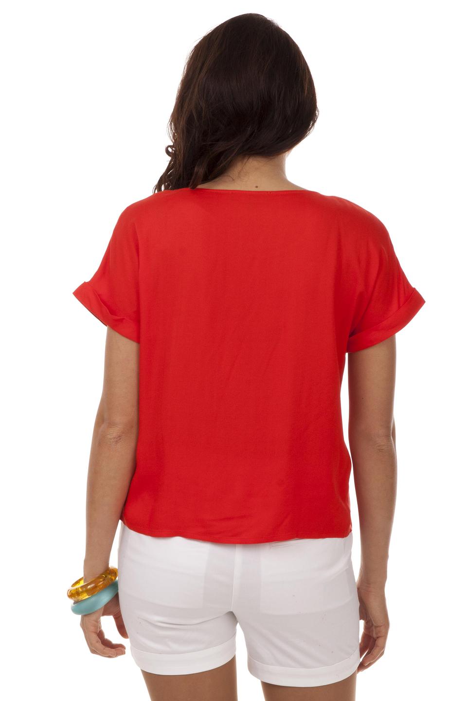 Блуза Pezzo красная с карманом