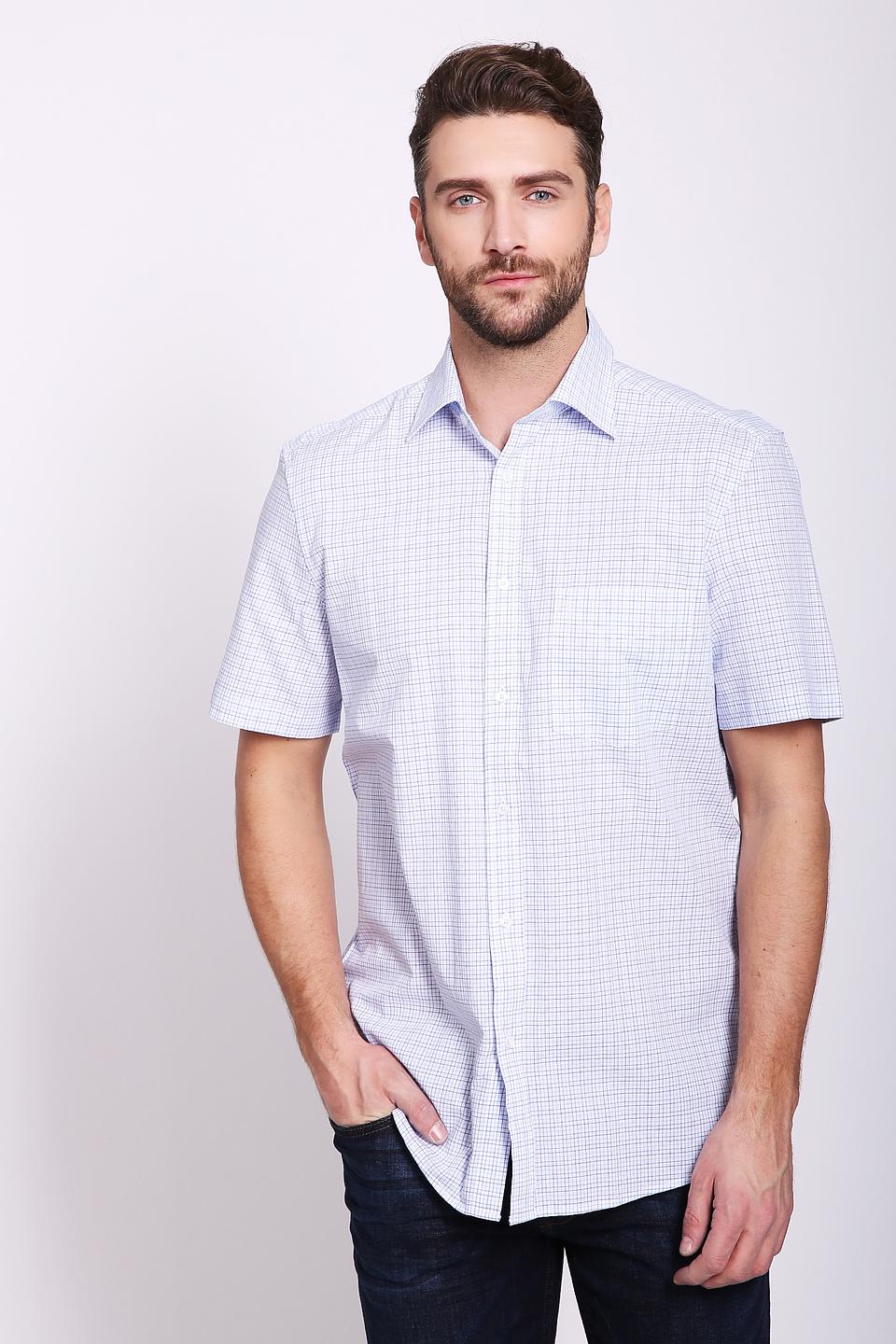 Рубашка Pezzo в клетку голубая