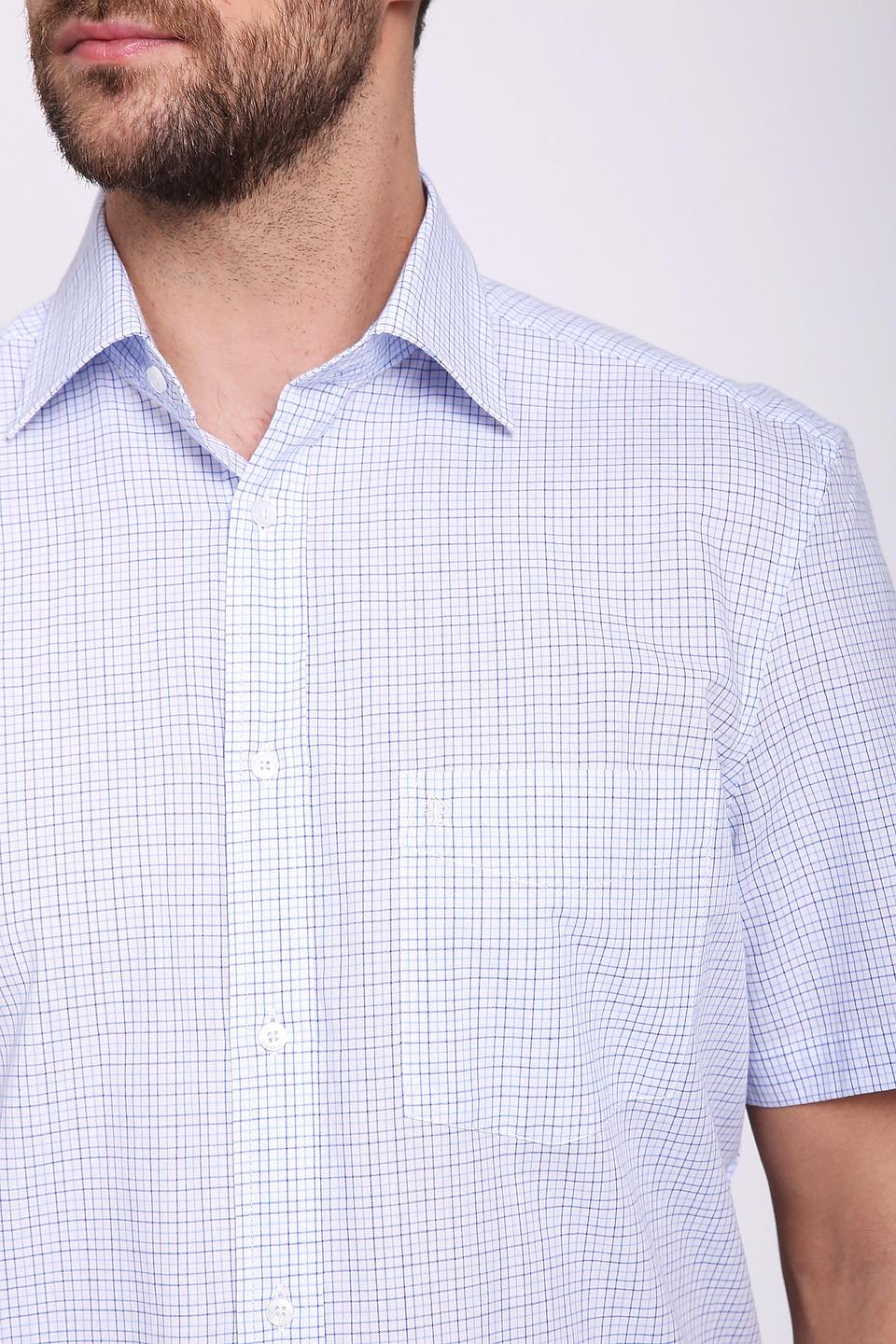 Рубашка Pezzo в клетку голубая