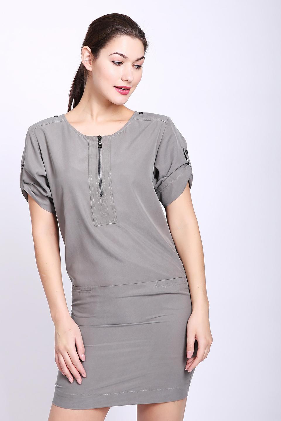 Платье Pezzo серое с молнией