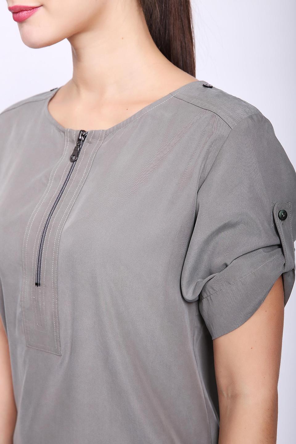 Платье Pezzo серое с молнией