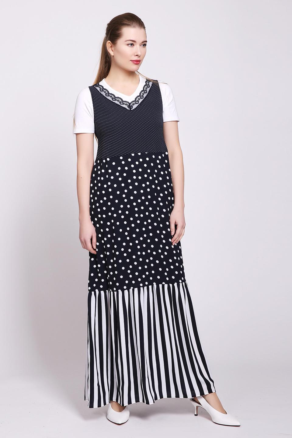 Платье Just Valeri в горошек и полоску