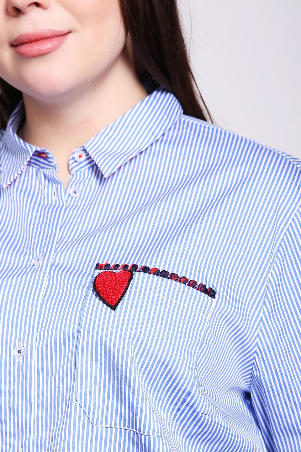 Рубашка Frapp в полоску с сердцем