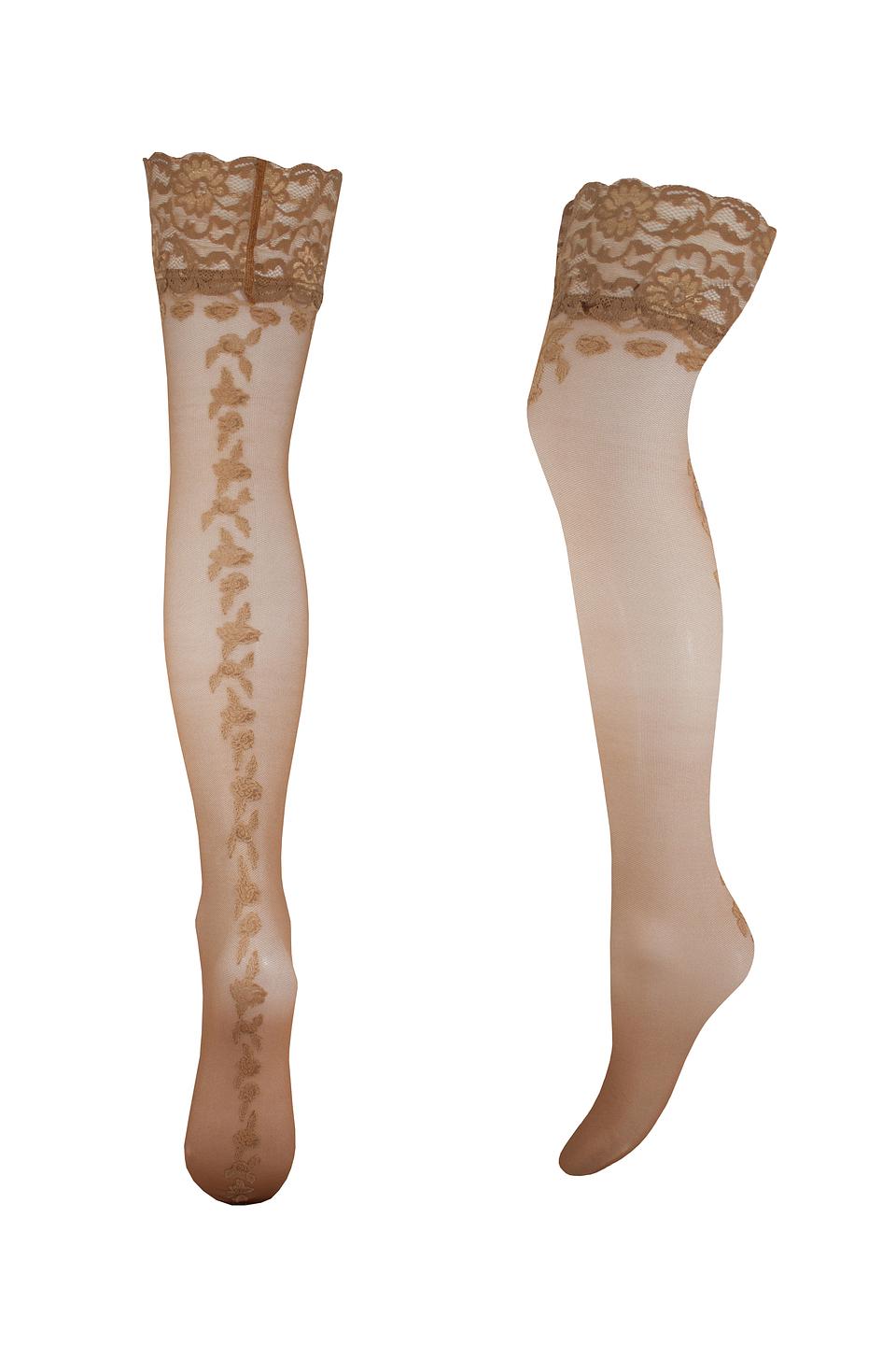 Чулки Trasparenze прозрачные с цветочным узором