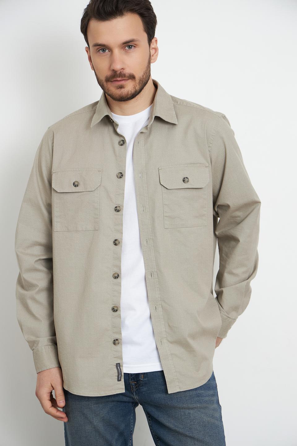 Рубашка Casa Moda хаки с длинным рукавом