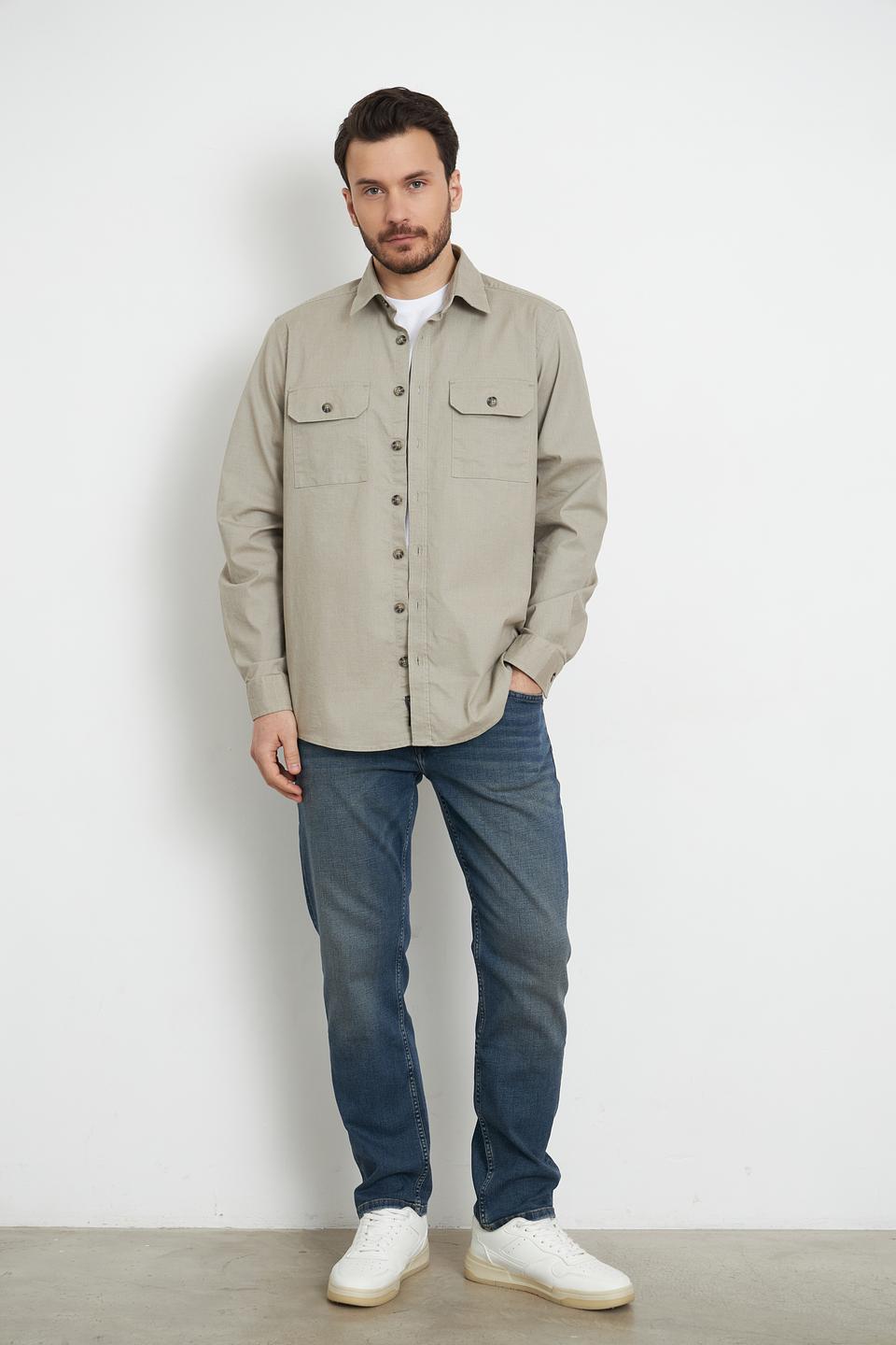 Рубашка Casa Moda хаки с длинным рукавом