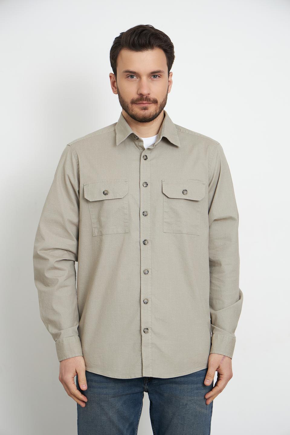 Рубашка Casa Moda хаки с длинным рукавом