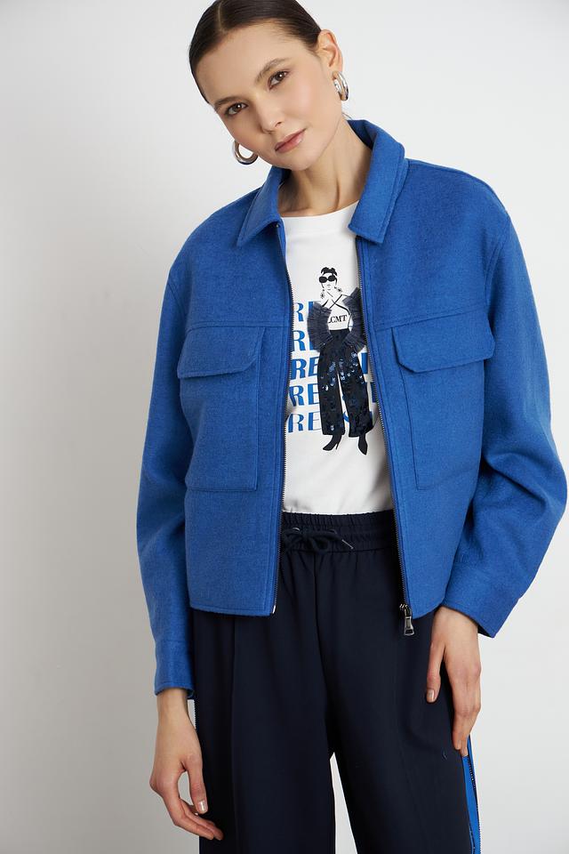 Жакет Lecomte синий приталенный