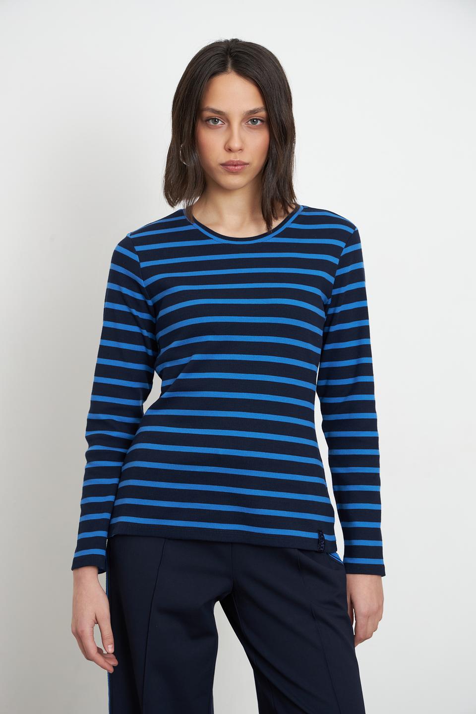 Футболка Lecomte в полоску синяя