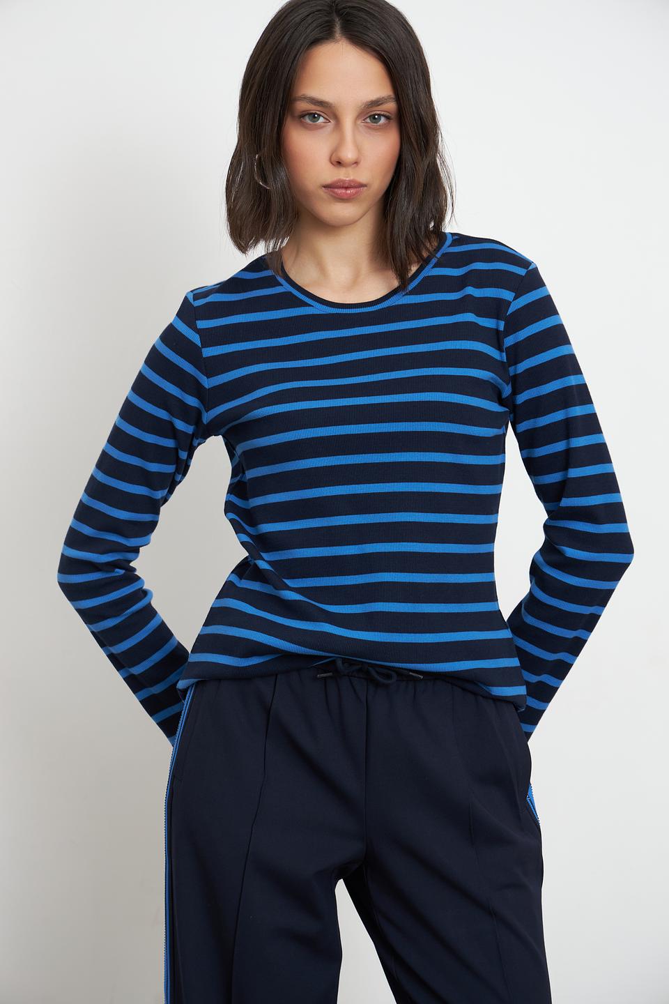 Футболка Lecomte в полоску синяя