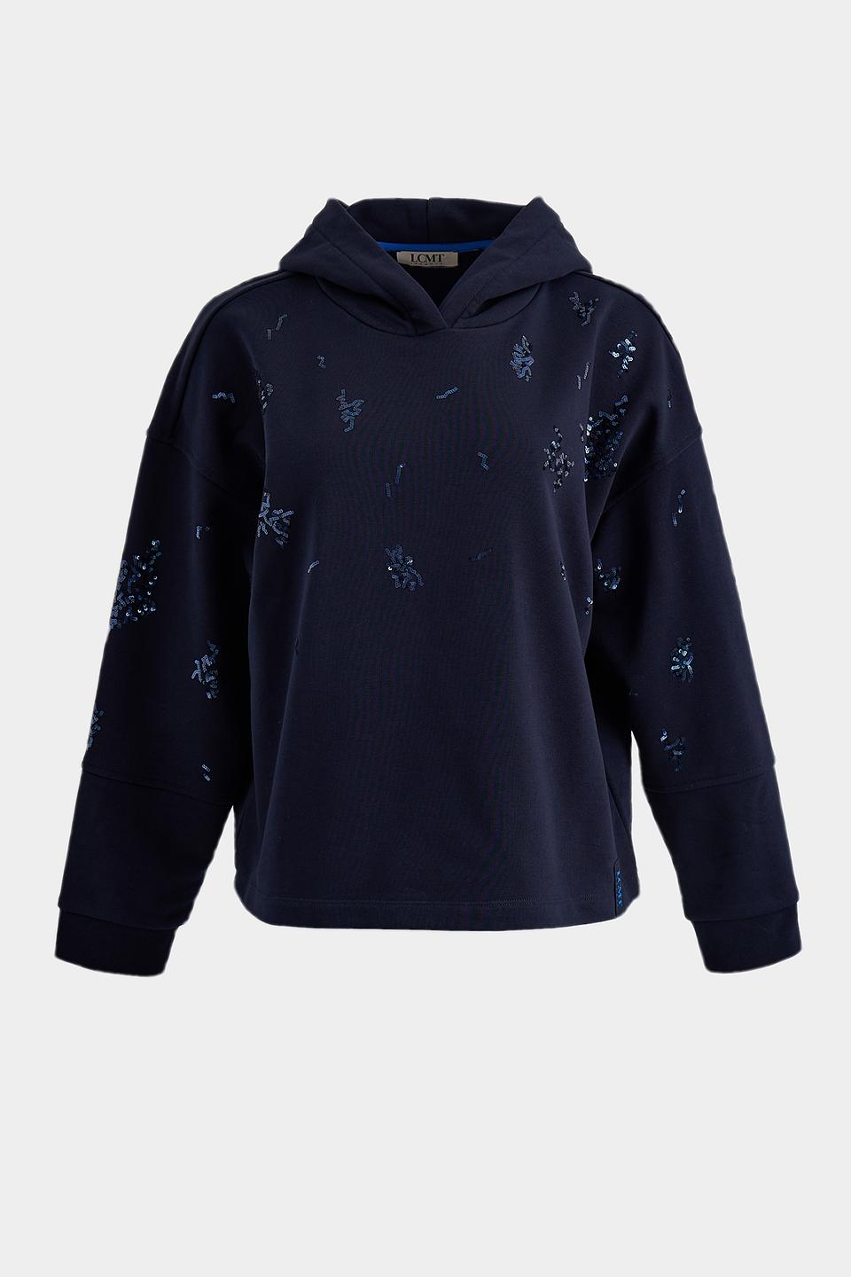 Пуловер Lecomte с пайетками тёмно-синий