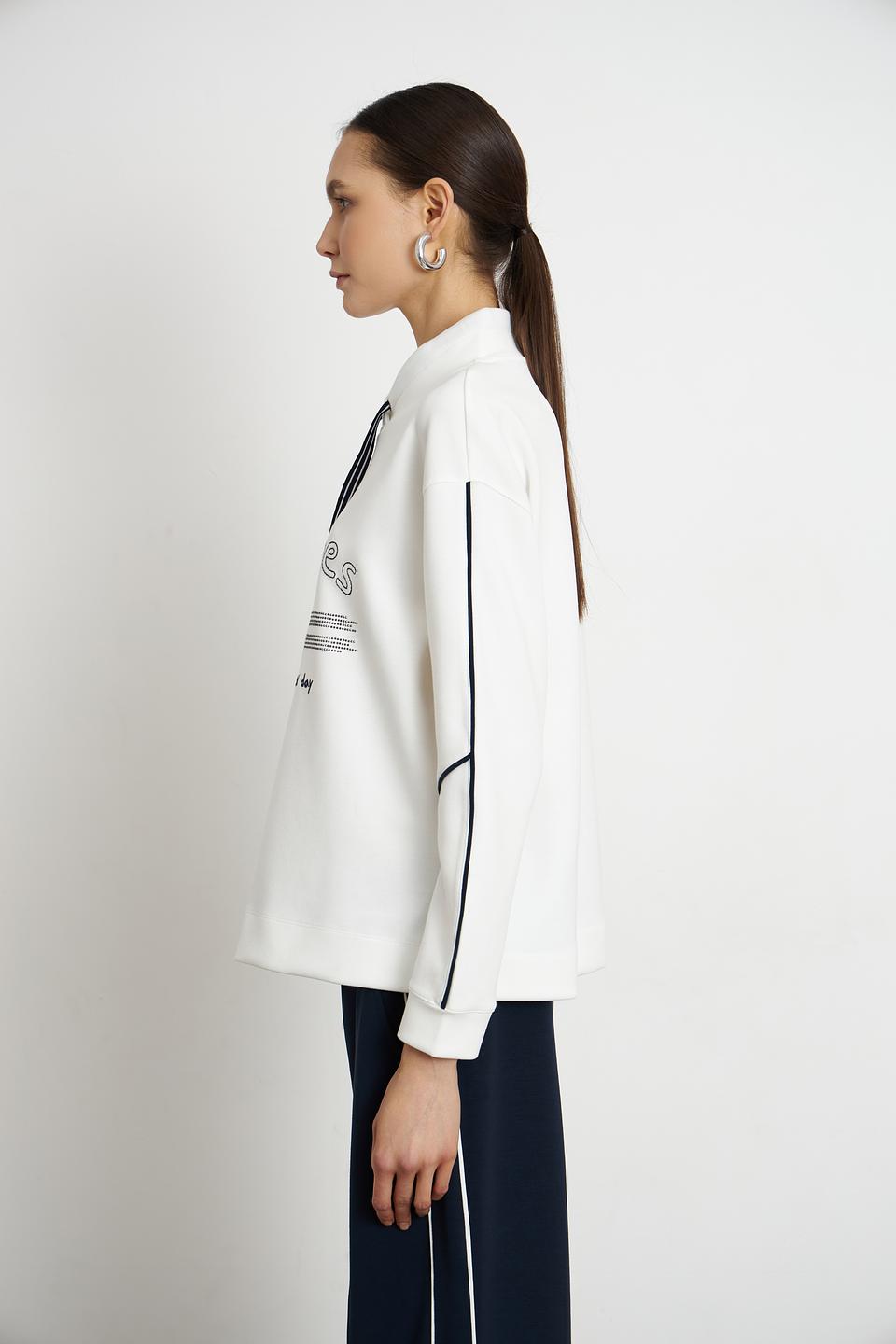 Пуловер Rabe collection белый с принтом