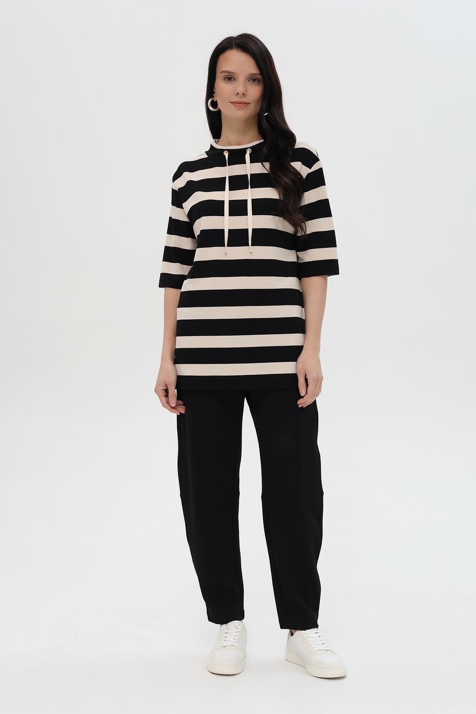 Футболка Pezzo в полоску с капюшоном