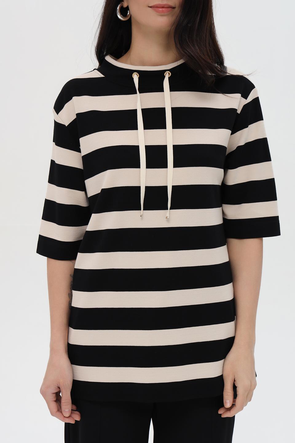 Футболка Pezzo в полоску с капюшоном