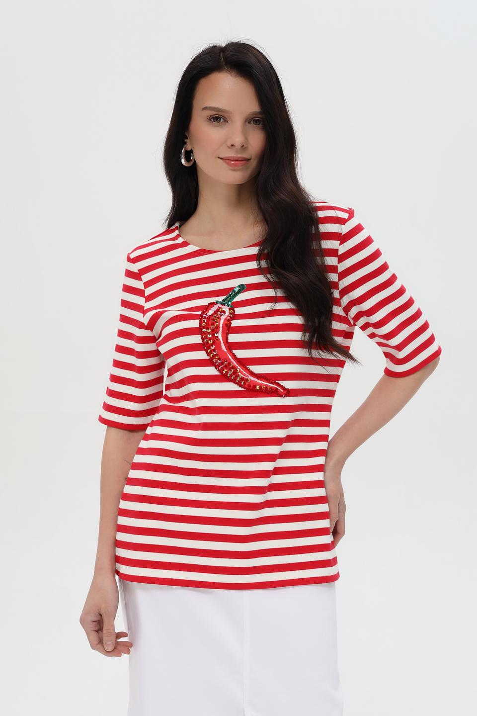 Футболка Pezzo в полоску с перцем