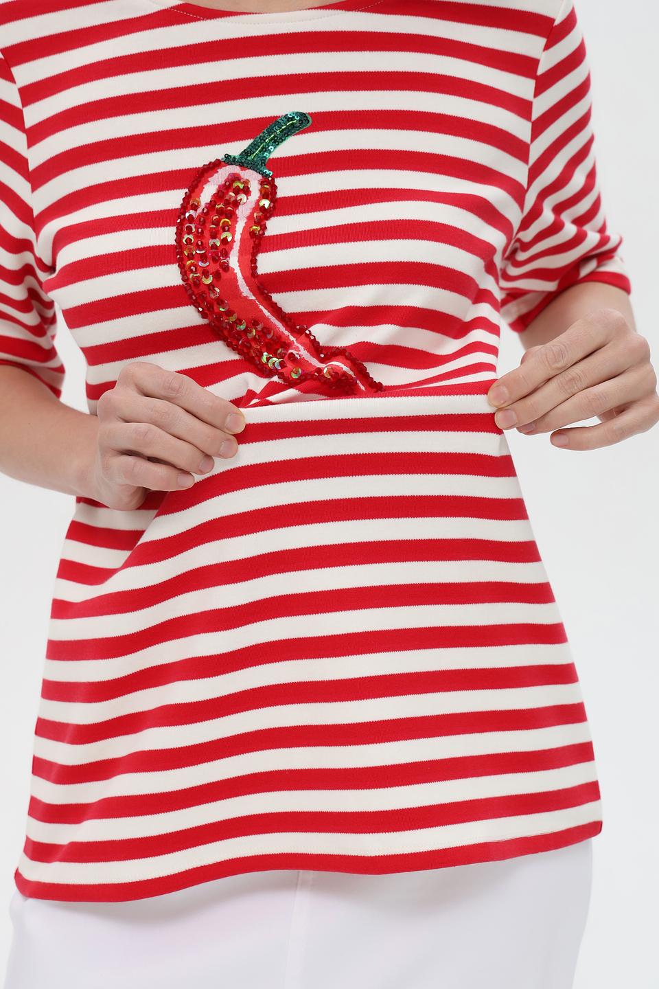 Футболка Pezzo в полоску с перцем