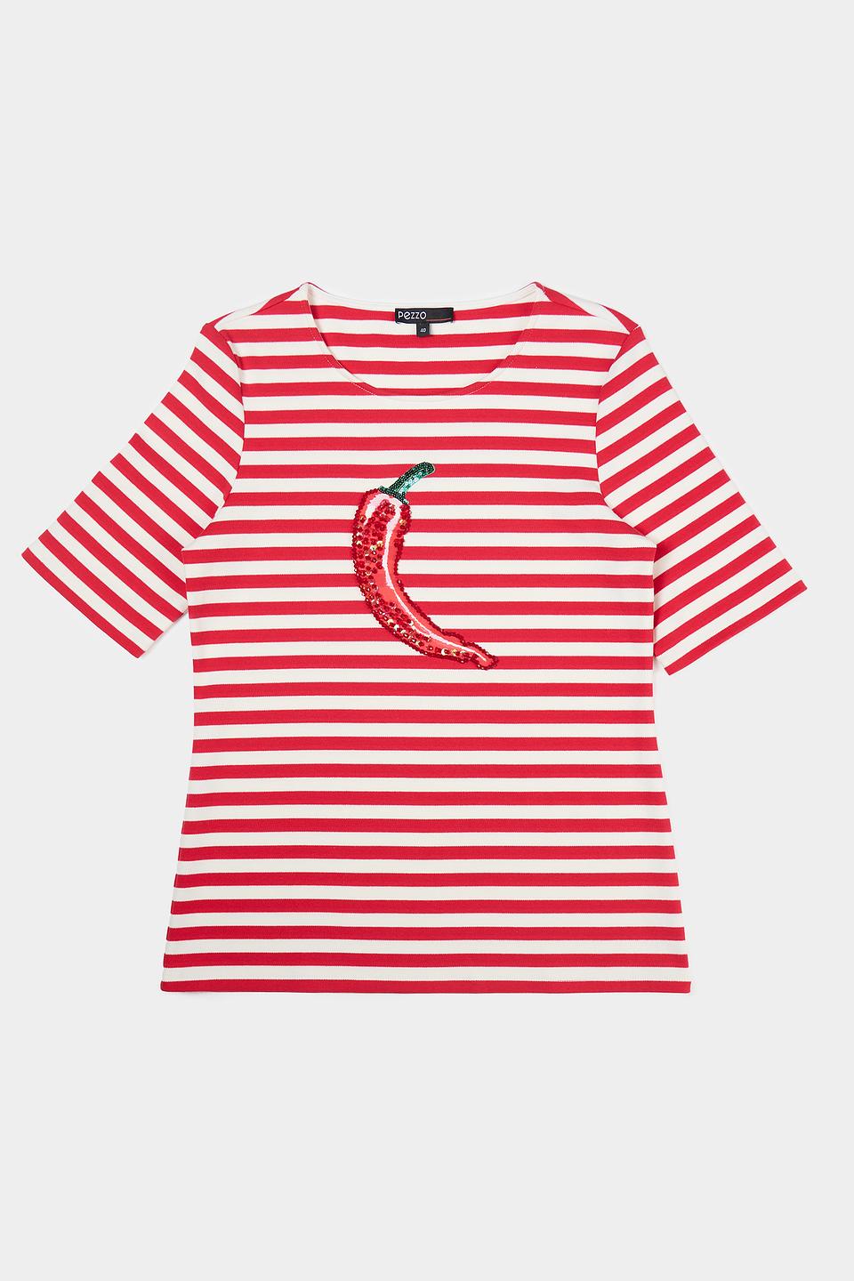 Футболка Pezzo в полоску с перцем