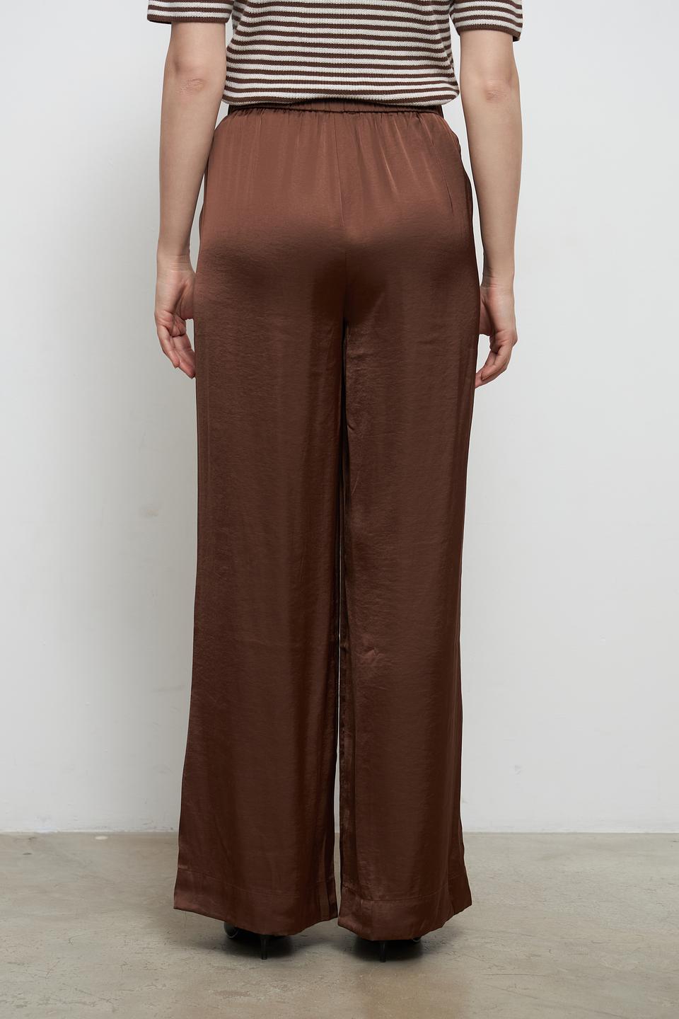 Брюки клёш Oui коричневые