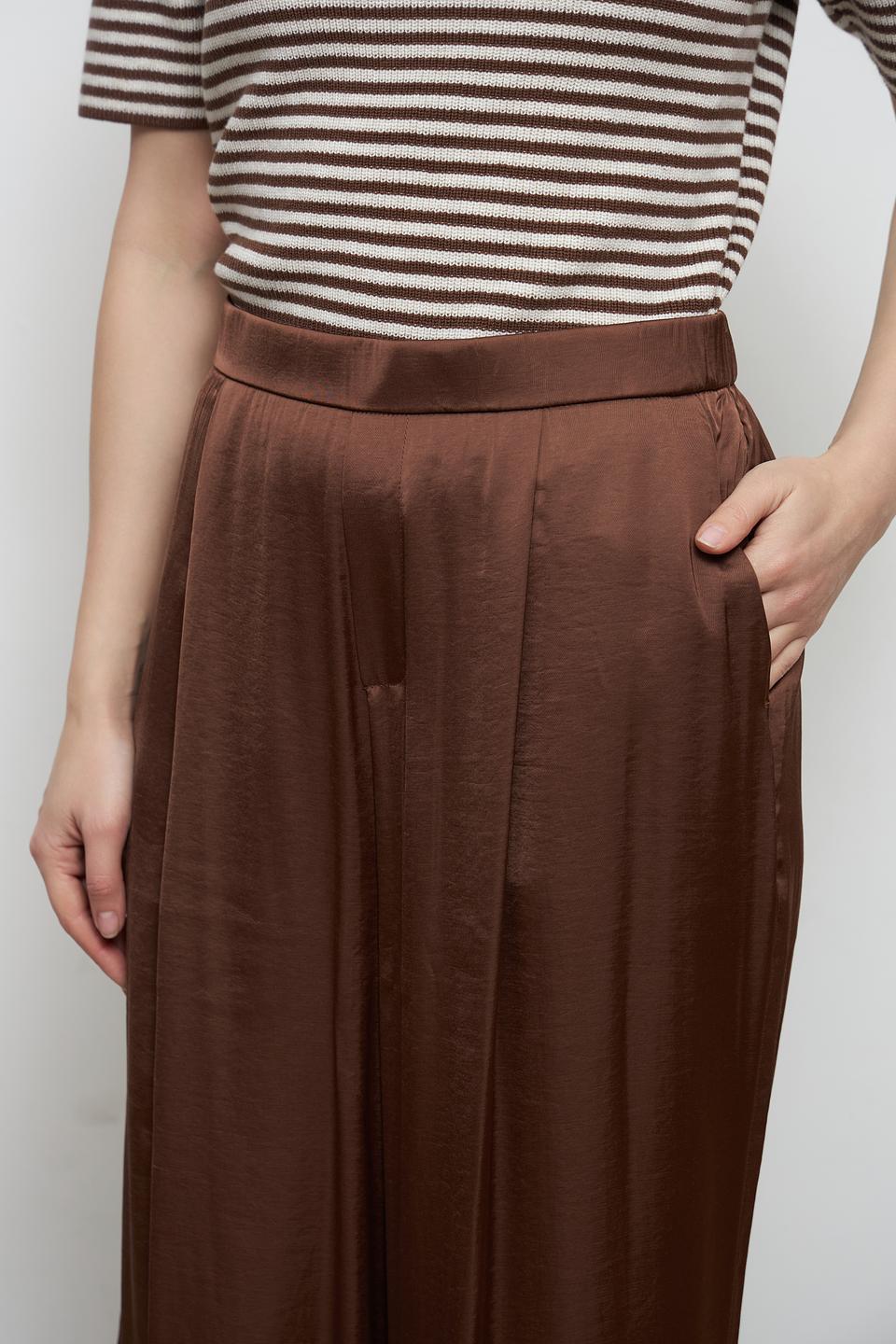 Брюки клёш Oui коричневые