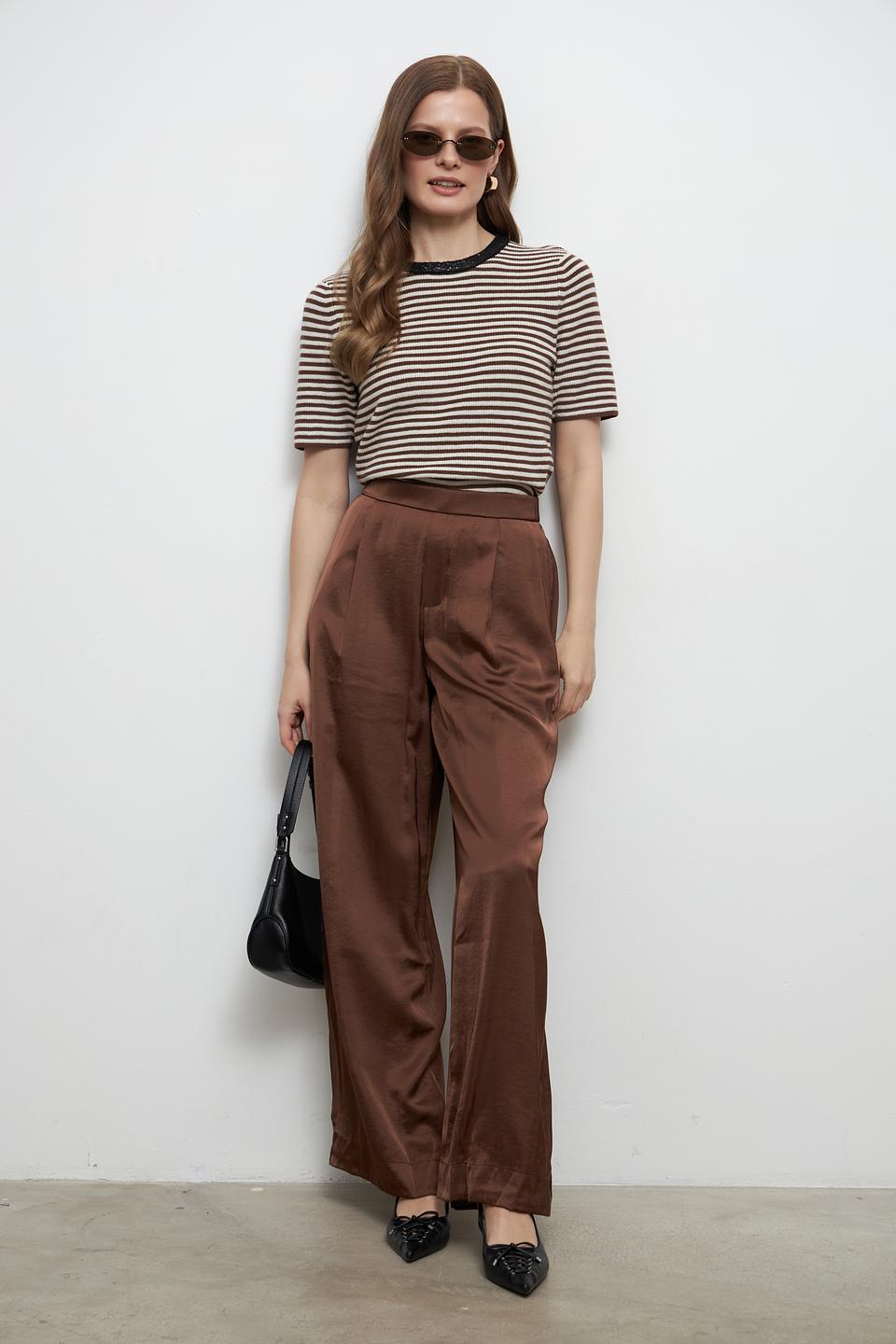 Пуловер Oui в полоску