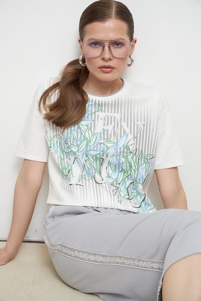 Футболка Lebek с цветочным принтом