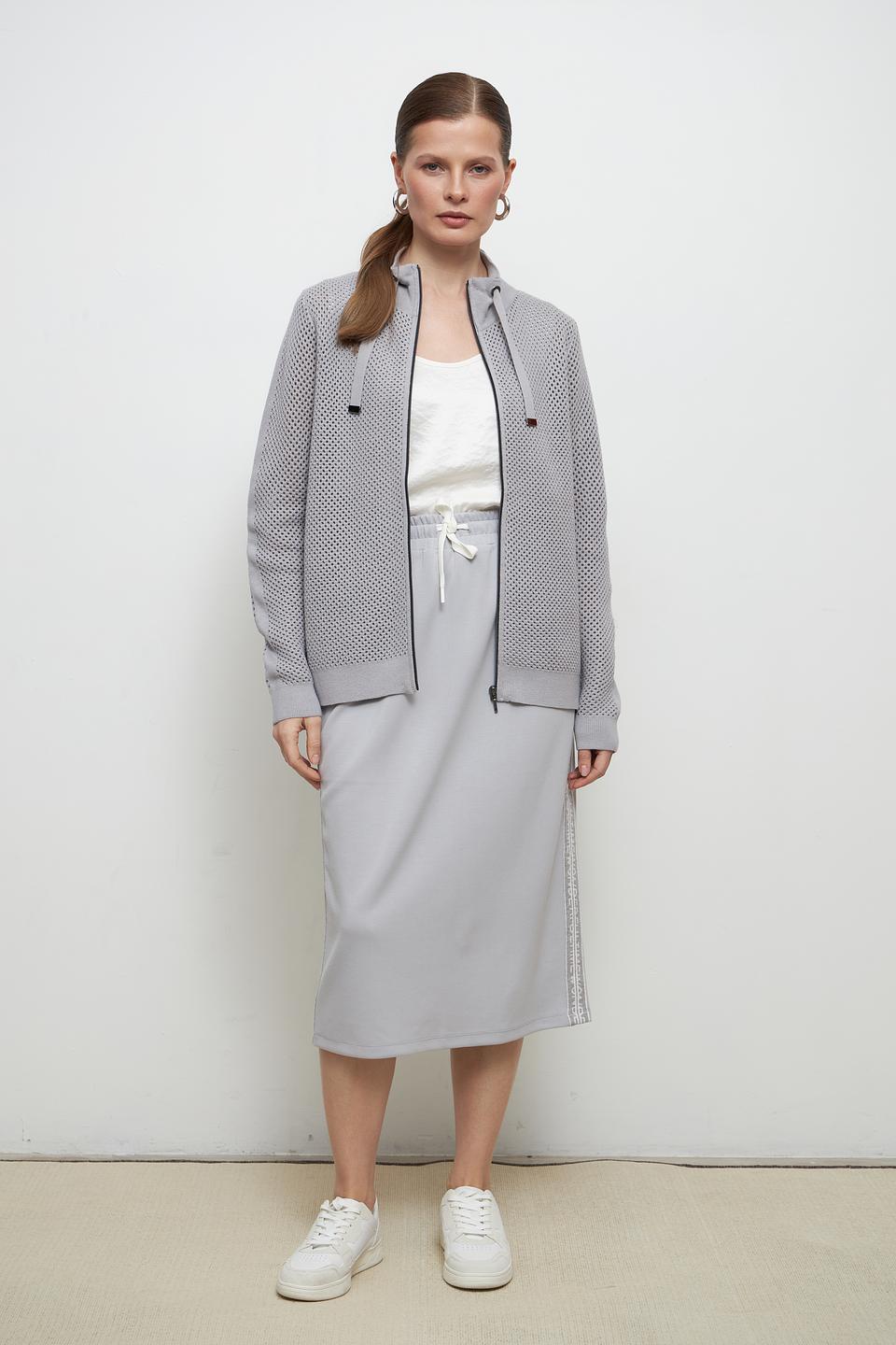 Жакет Lebek сетчатый серый