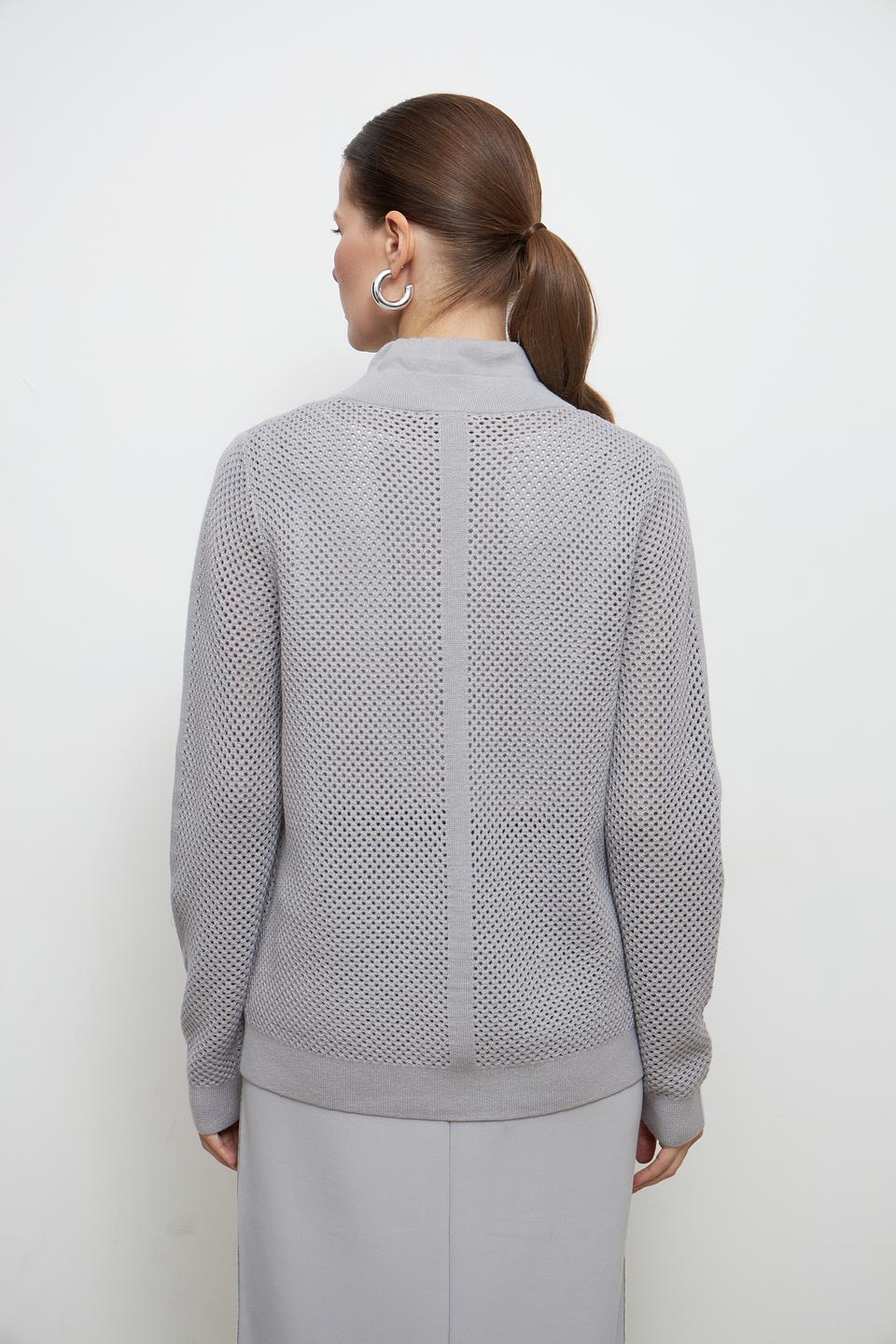 Жакет Lebek сетчатый серый