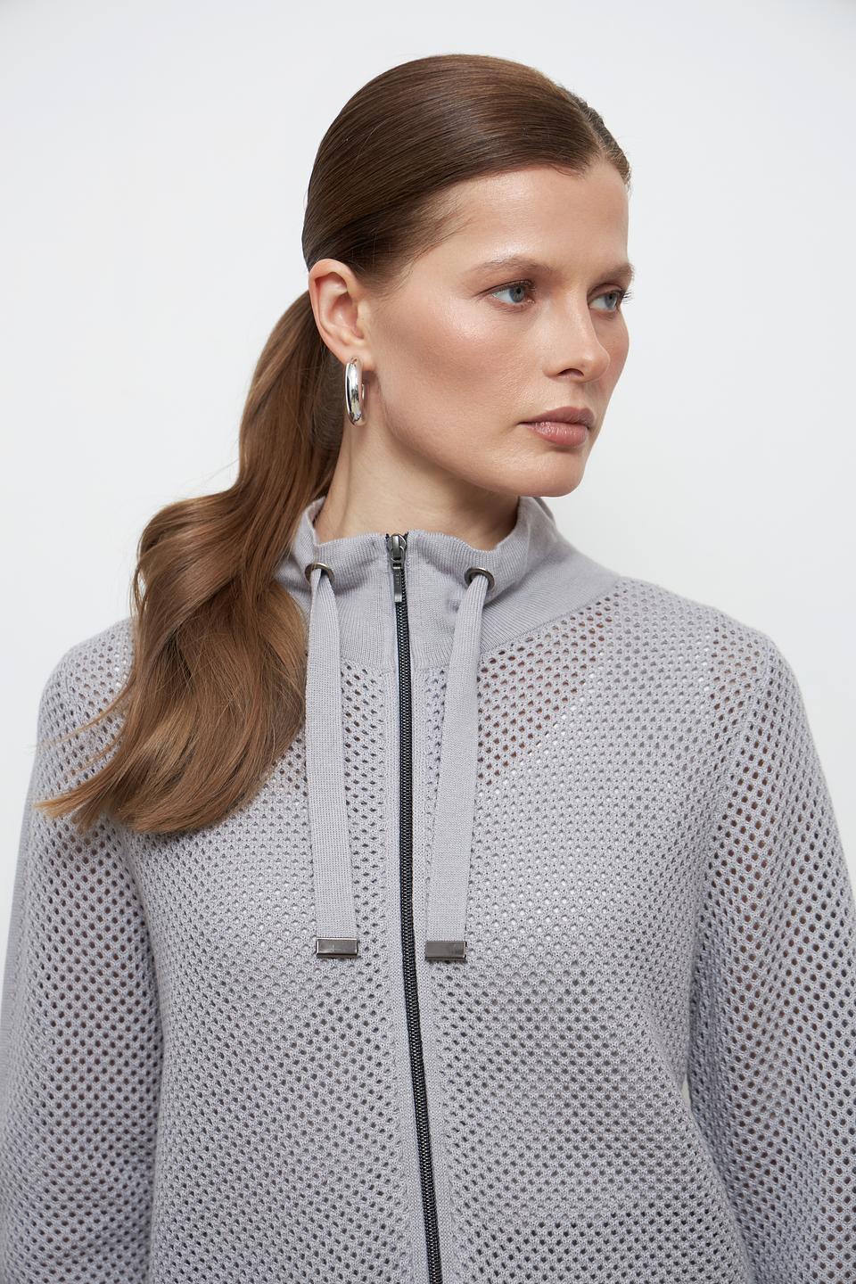 Жакет Lebek сетчатый серый