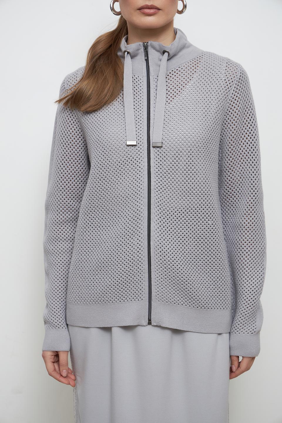 Жакет Lebek сетчатый серый
