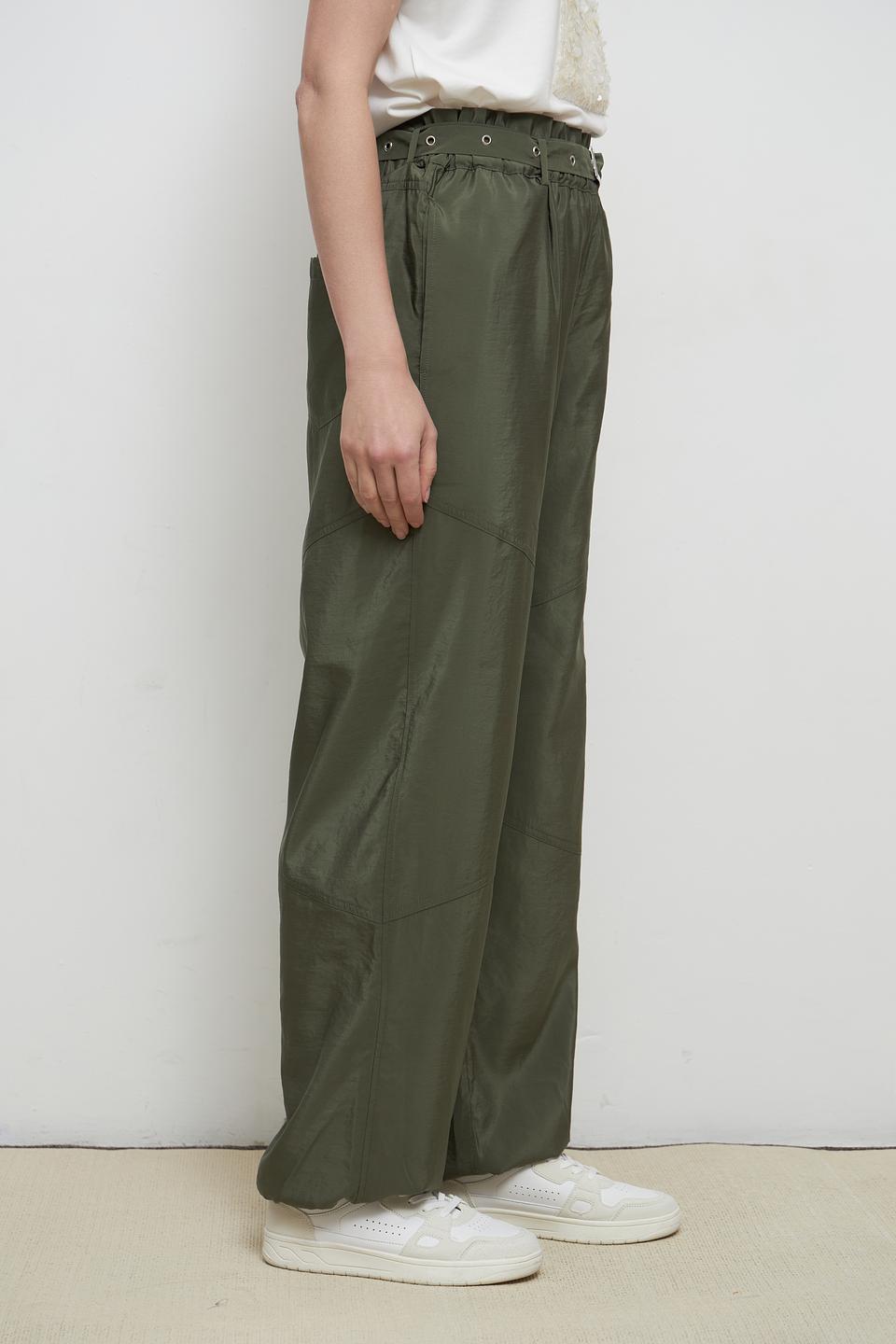 Брюки Oui хаки широкие