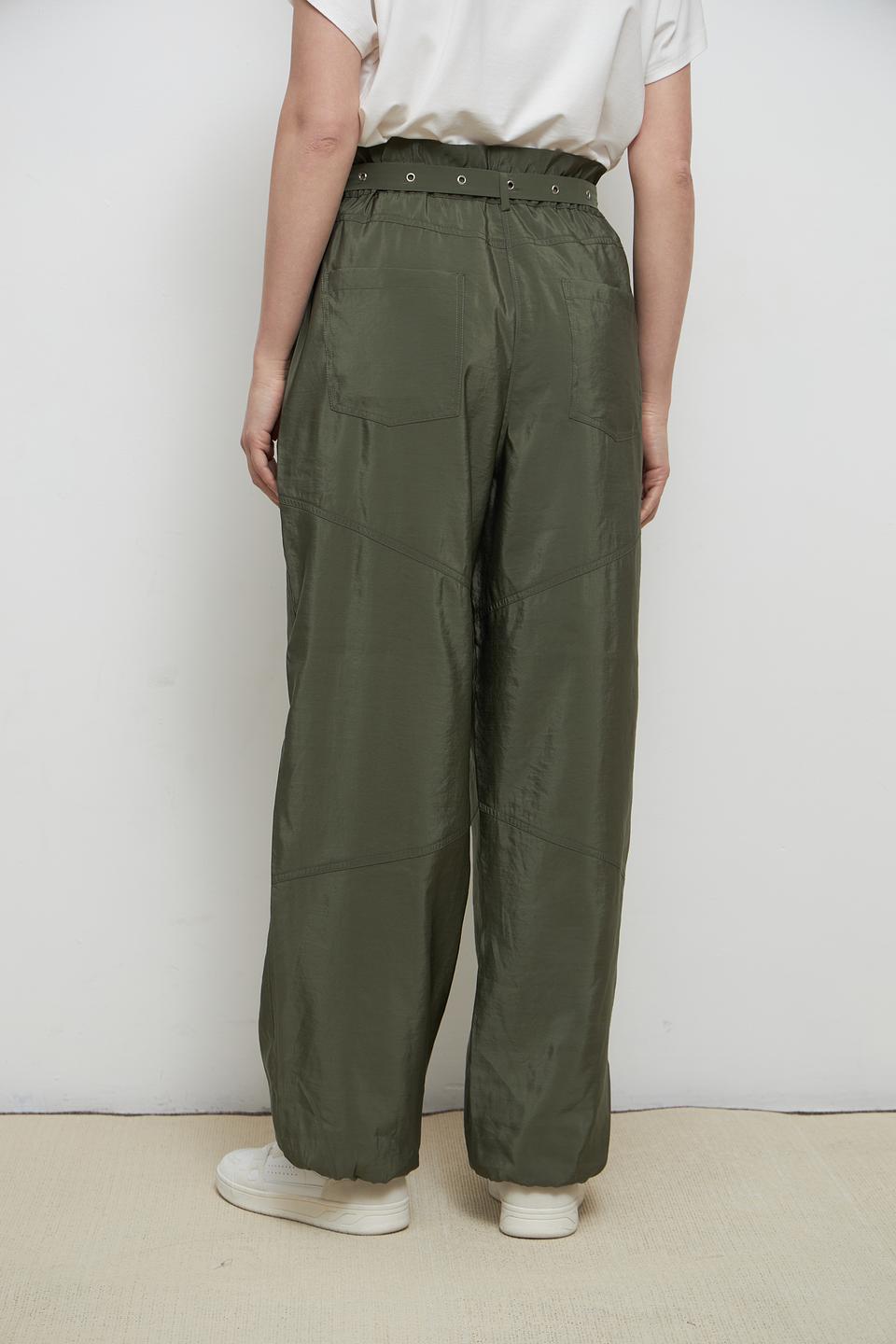 Брюки Oui хаки широкие