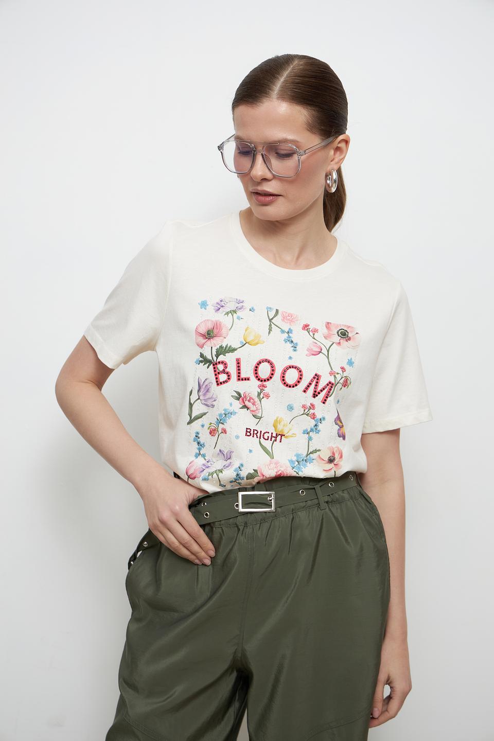 Футболка Oui с цветочным принтом