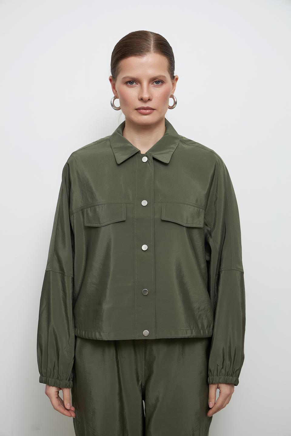 Жакет Oui хаки с карманами