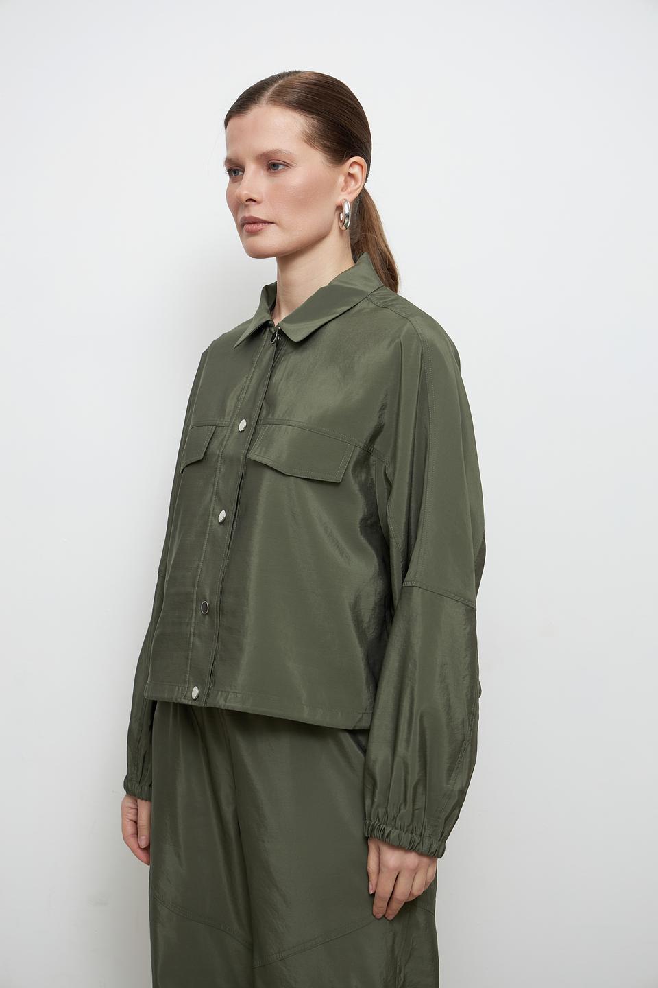 Жакет Oui хаки с карманами