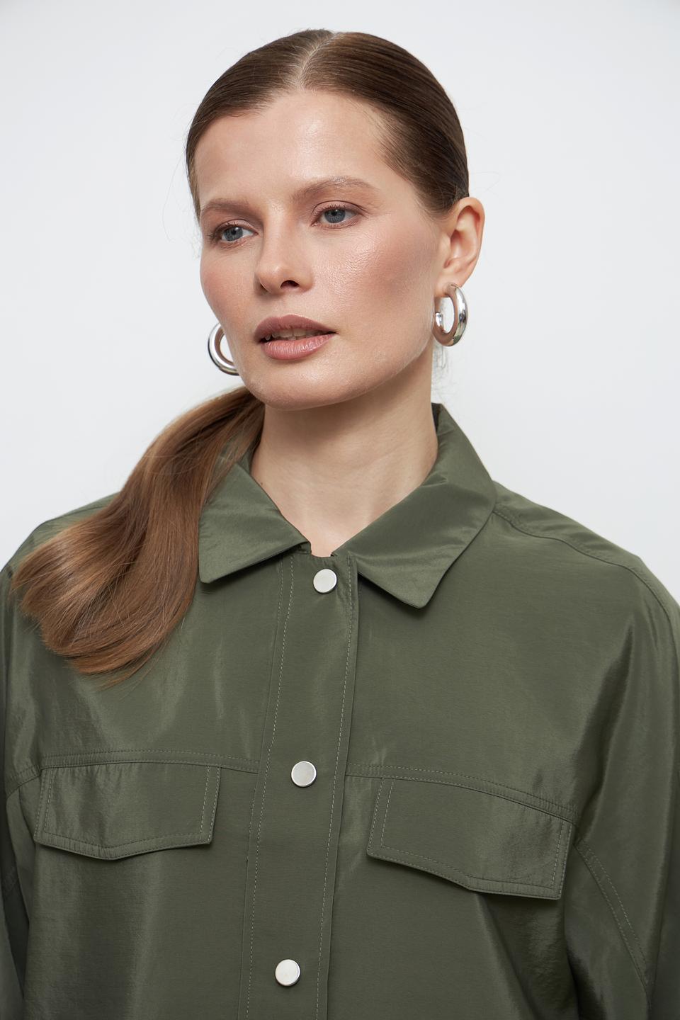 Жакет Oui хаки с карманами