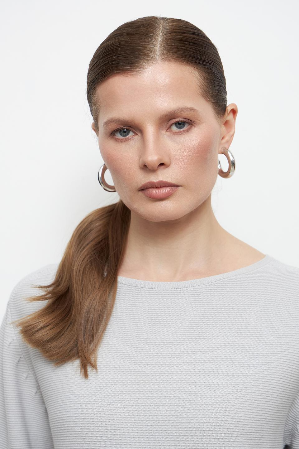 Пуловер Pezzo в полоску серый