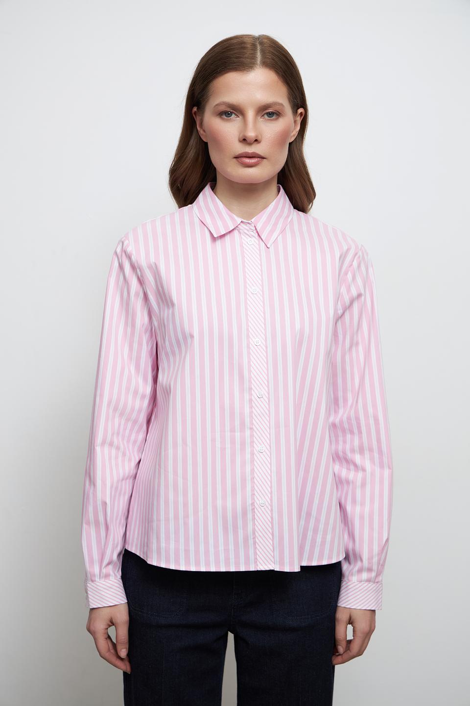 Блуза MORE and MORE в розовую полоску