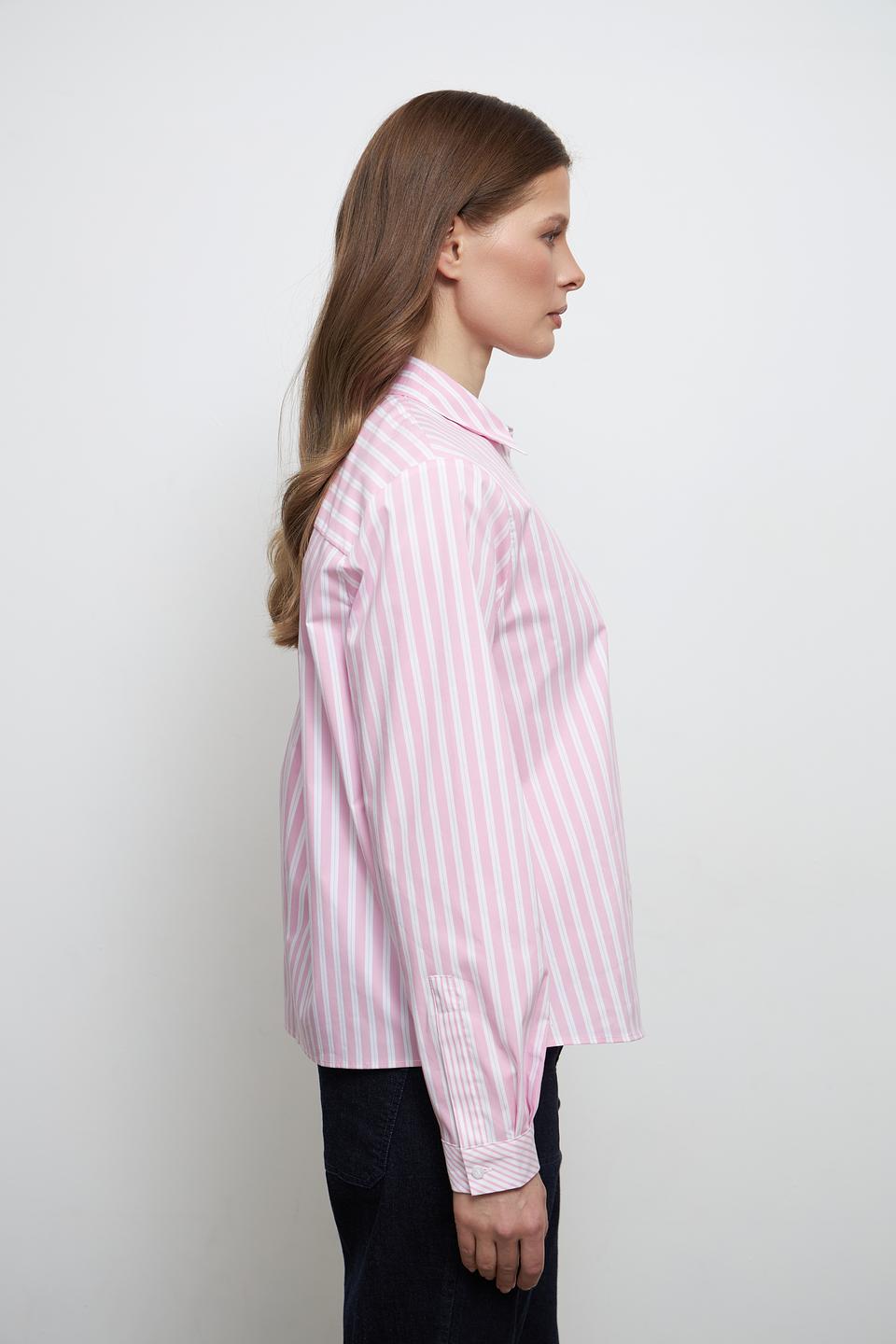 Блуза MORE and MORE в розовую полоску