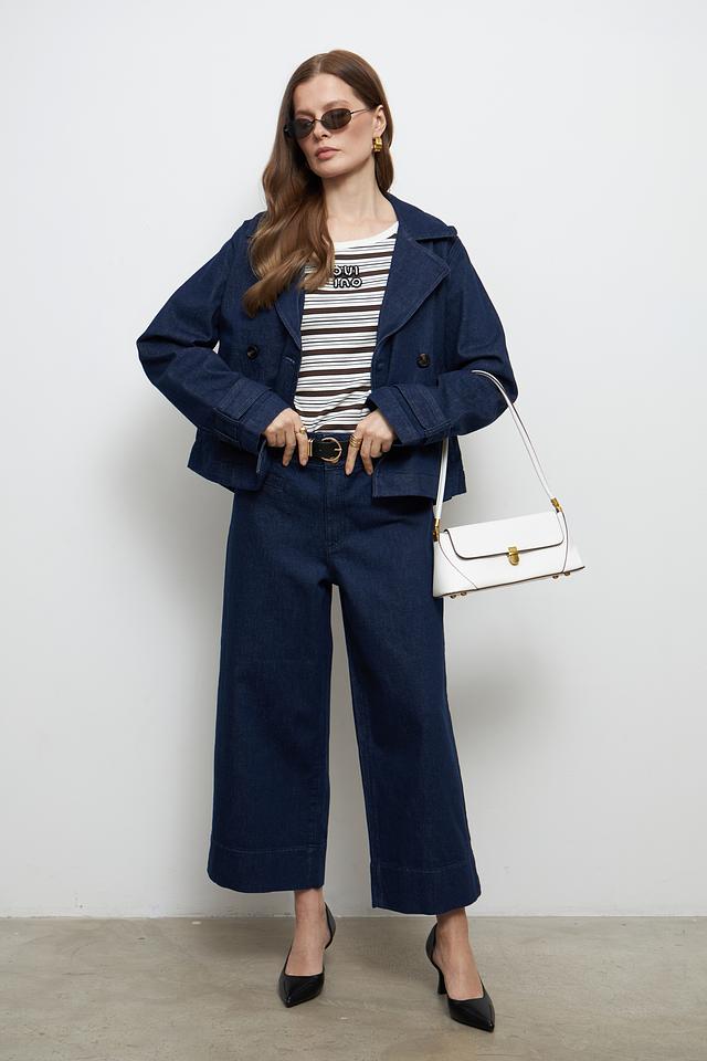 Брюки палаццо MORE and MORE синие