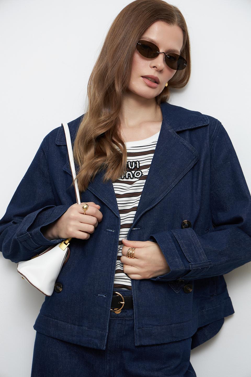 Жакет MORE and MORE джинсовый синий