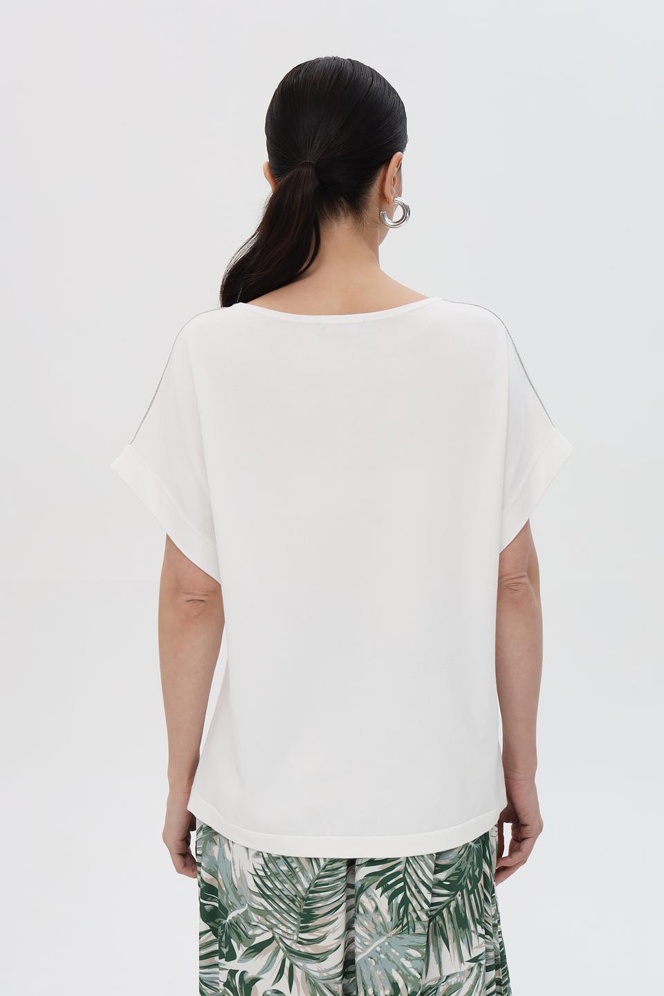 Пуловер Pezzo белый с коротким рукавом