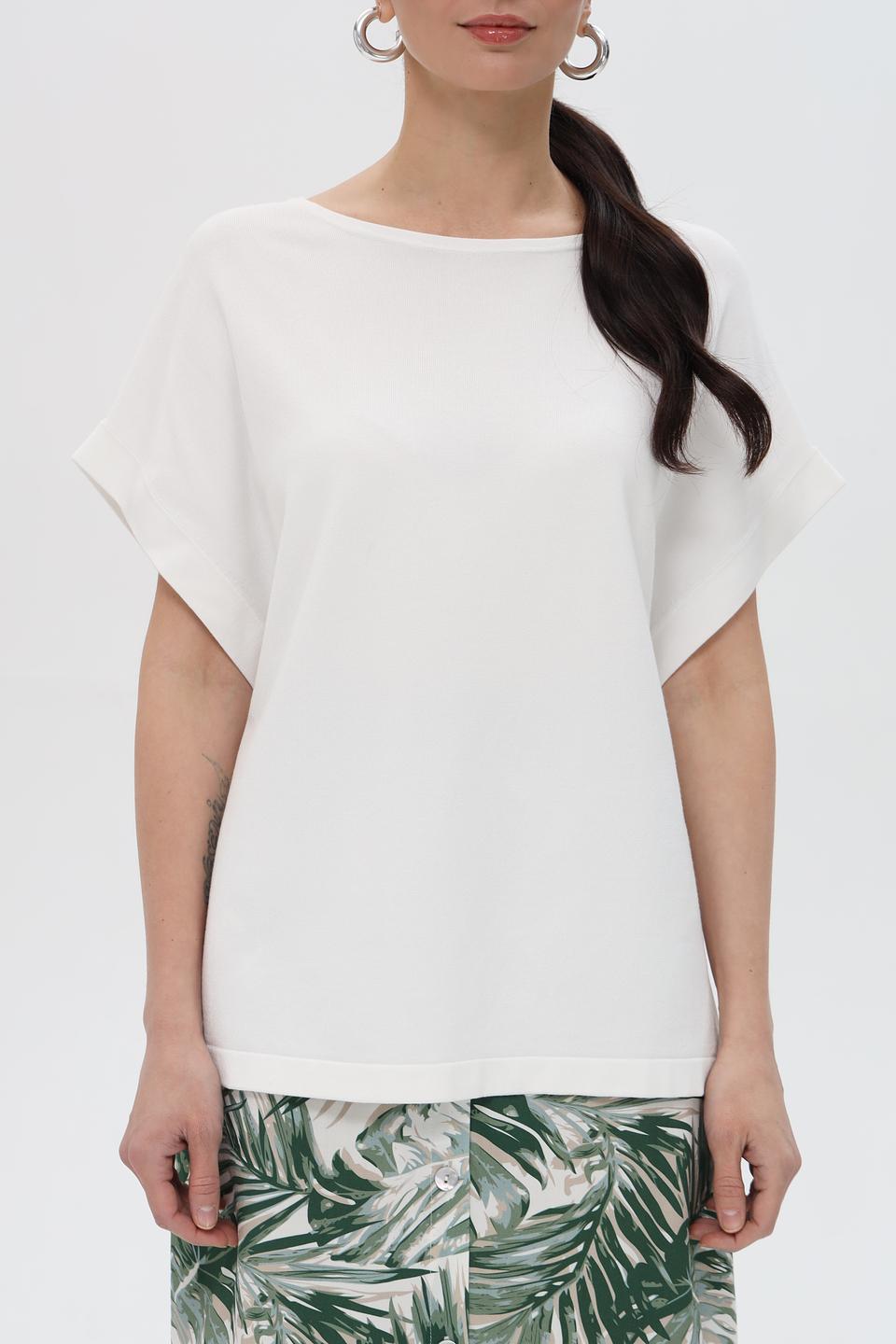 Пуловер Pezzo белый с коротким рукавом