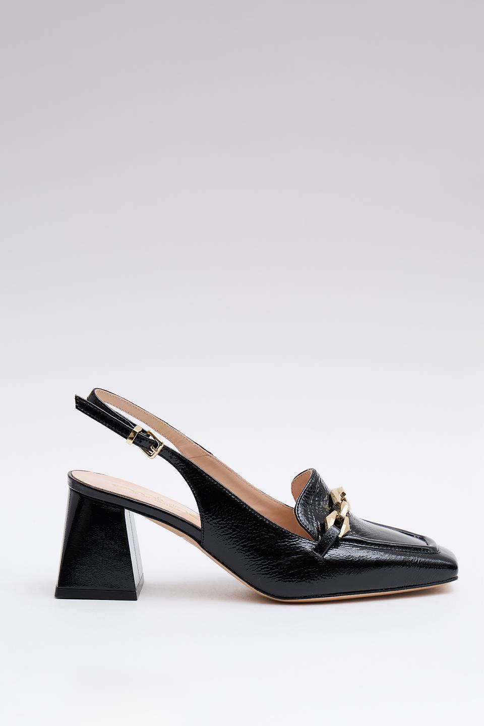 Лоферы Evaluna с цепочкой чёрные