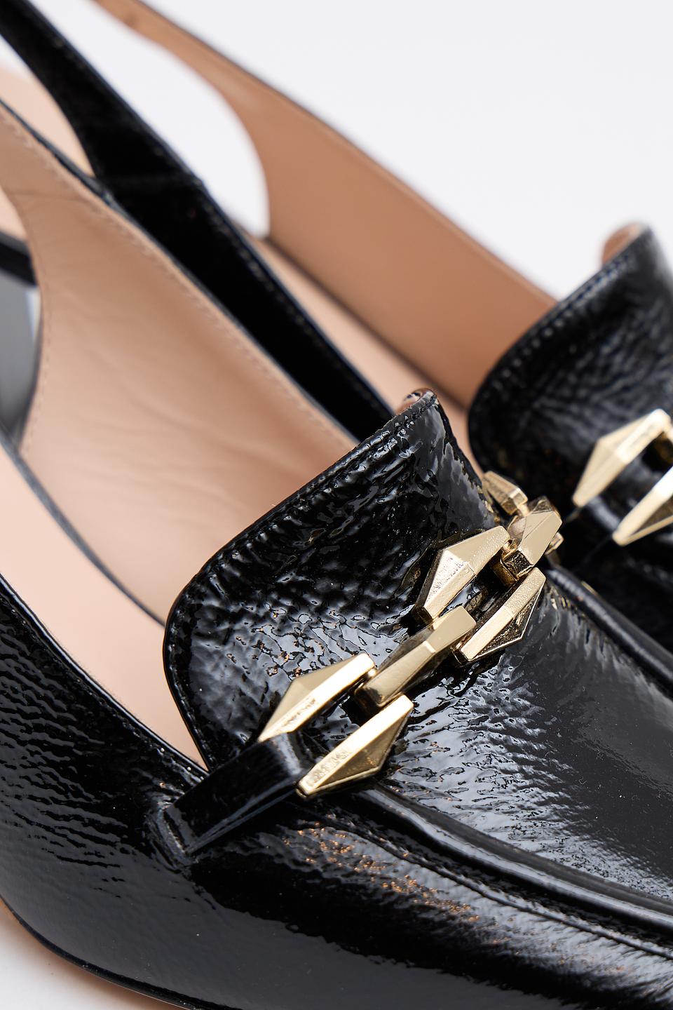 Лоферы Evaluna с цепочкой чёрные