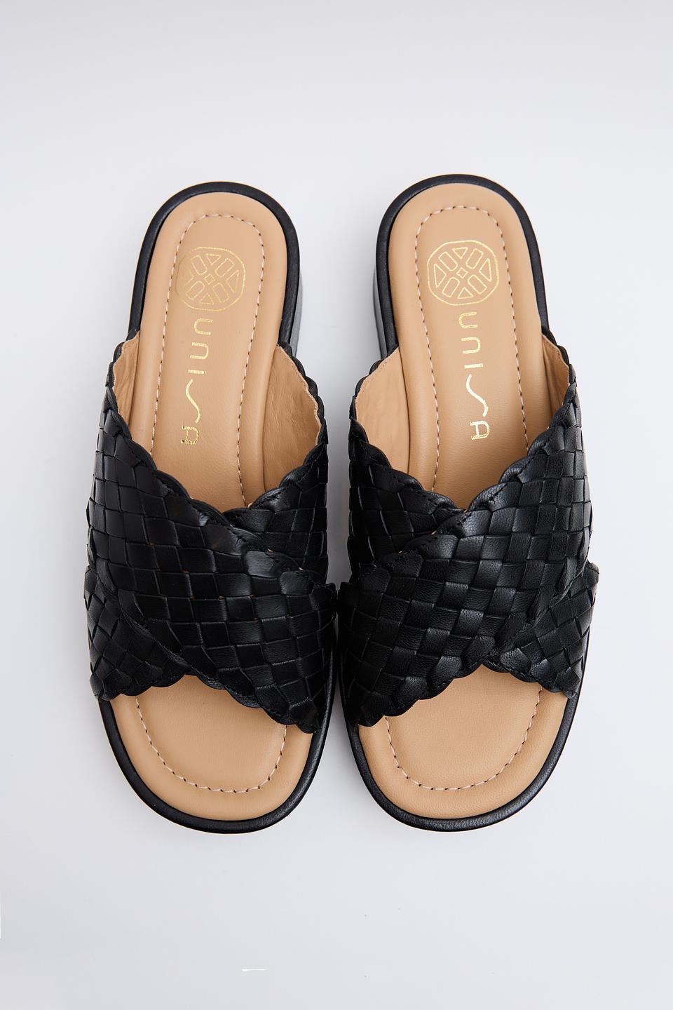 Слайдеры Unisa плетеные черные