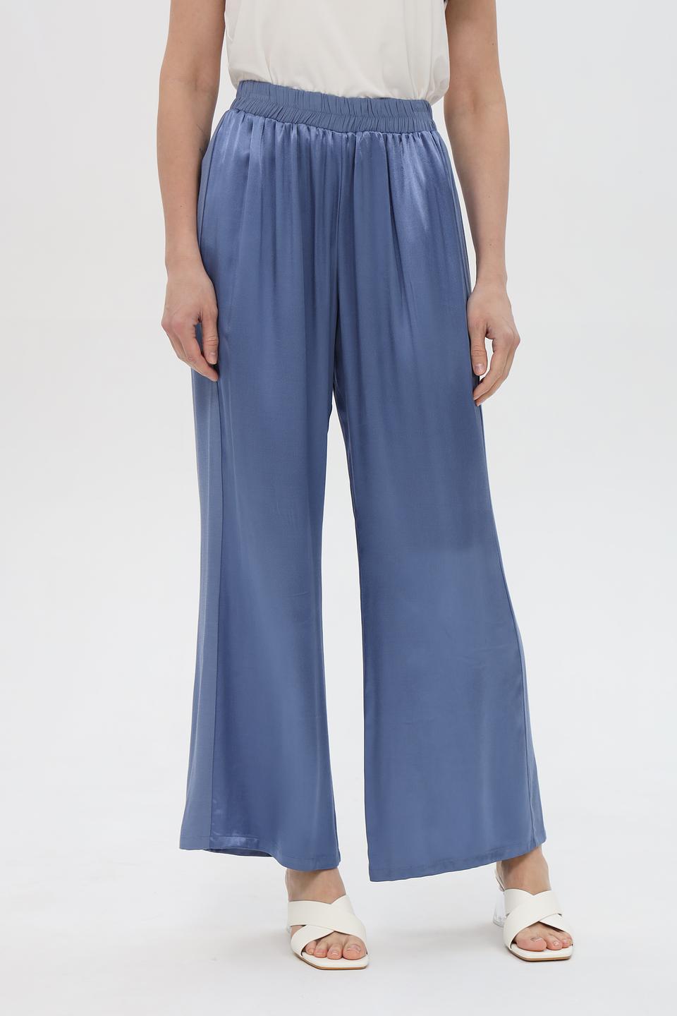 Брюки Pezzo атласные голубые