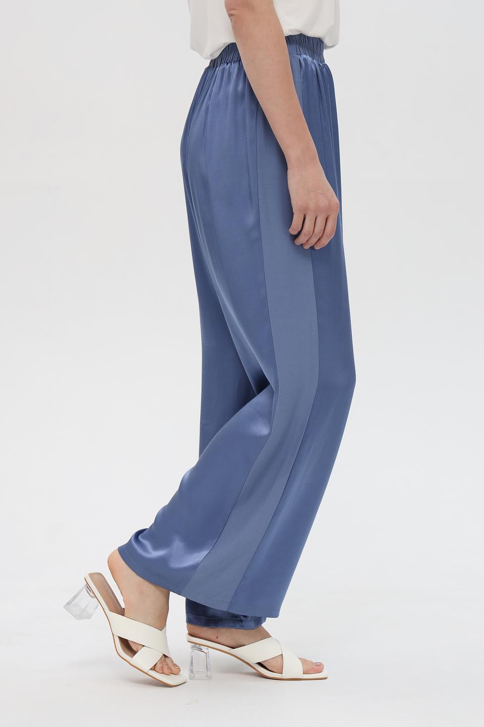 Брюки Pezzo атласные голубые